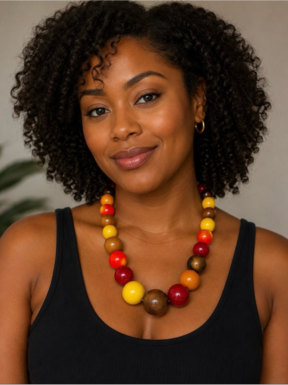 Vintage Chunky Multicolor Beaded Necklace